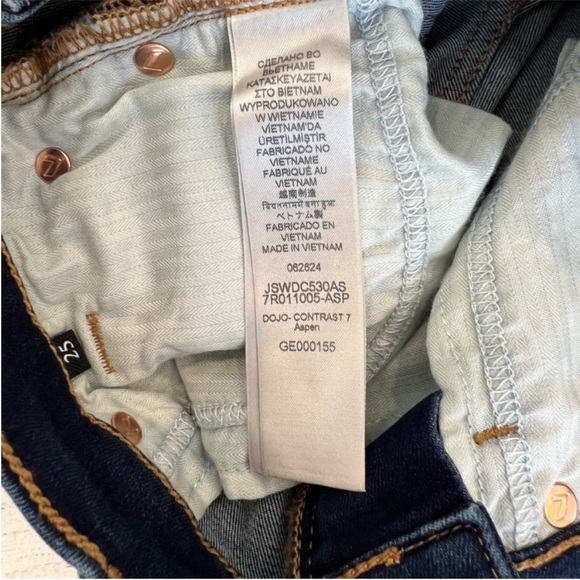 7 For All Mankind Dojo Original Jeans Trouser NWT Size 25 7FAMK Golden pockets - Picture 12 of 15